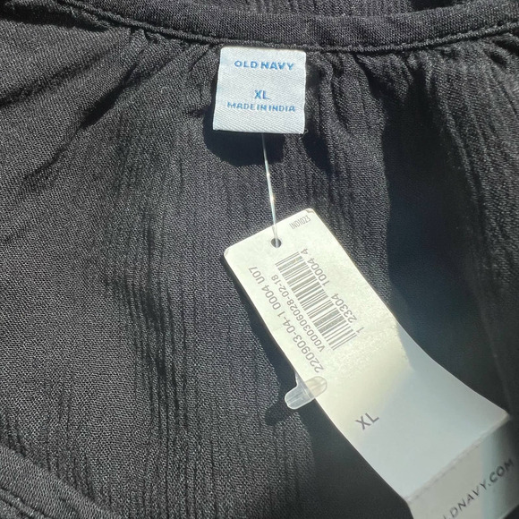 Old Navy Black Pheasant Shirt Top Boho Rayon XL NWT - Picture 3 of 5